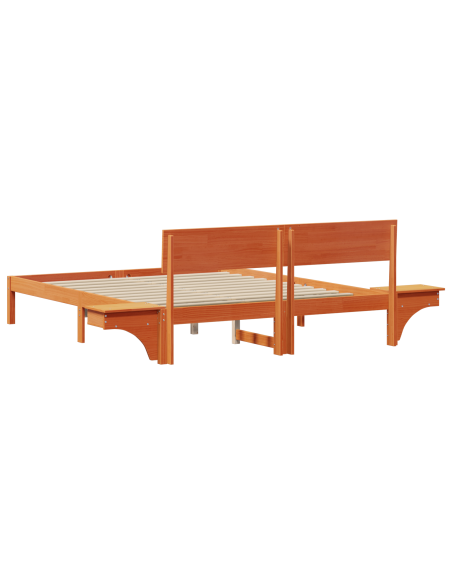 Rete letto con comodini con testiera Cera marrone 150 x 200 cm