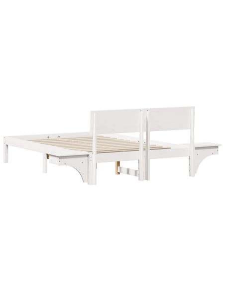 Rete letto con comodini con testiera Bianco 140 x 200 cm