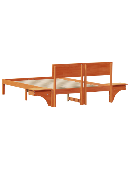 Rete letto con comodini con testiera Cera marrone 140 x 200 cm