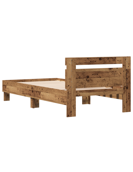 Struttura Letto in Legno Antico 90x190 cm - Fatto con Legno Ingegnerizzato