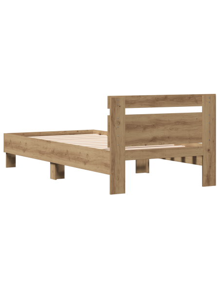 Letto singolo in quercia Artisan di , 90 x 190 cm, in legno ingegnerizzato.