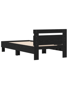 Struttura del letto con testiera Rovere Nero 193 x 95 x 88 cm