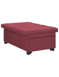 Divano Letto Estraibile 50cm Rosso Vino Legno compensato