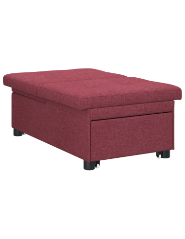 Divano Letto Estraibile 50cm Rosso Vino Legno compensato