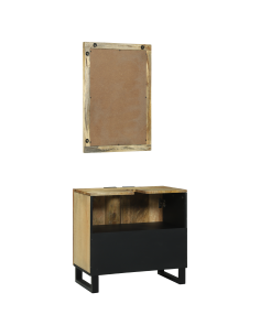 Set di mobili per il bagno 2 pcs Marrone Legno multistrato