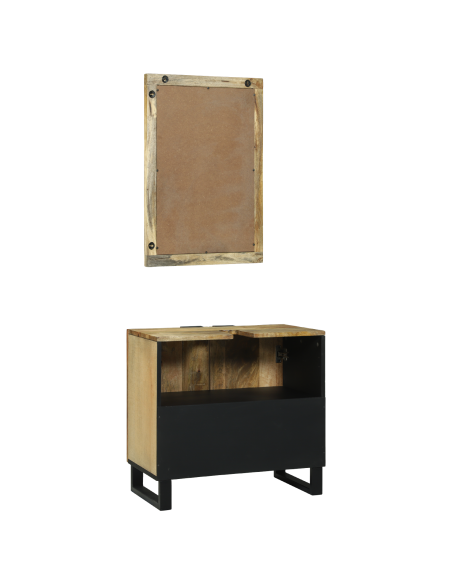 Set di mobili per il bagno 2 pcs Marrone Legno multistrato