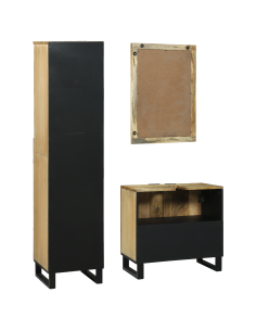 Set di mobili per il bagno 3 pcs Marrone Legno multistrato