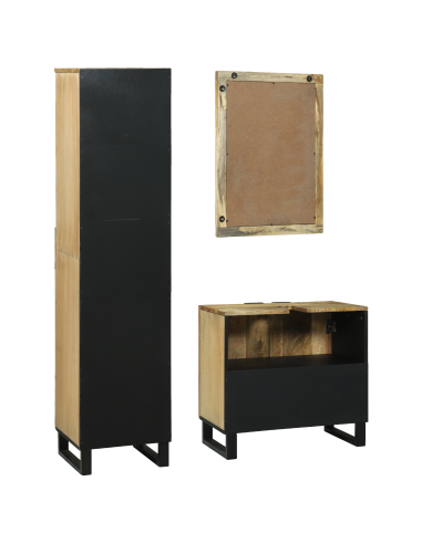 Set di mobili per il bagno 3 pcs Marrone Legno multistrato