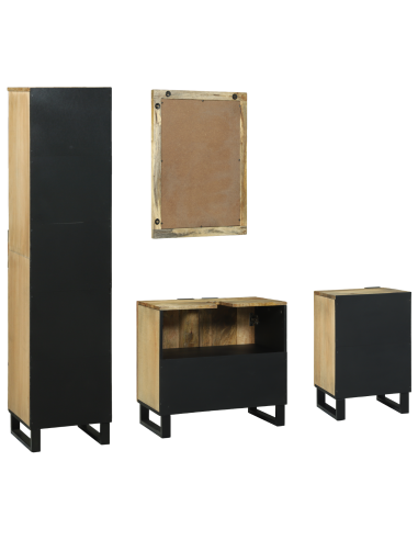 Set di mobili per il bagno 4 pcs Marrone Legno multistrato