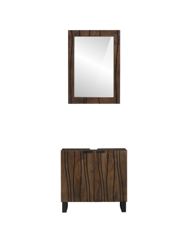 Set di mobili per il bagno 2 pcs Marrone Noce Legno multistrato