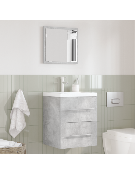 Mobile da Bagno con cassetto Grigio Cemento 41 x 38.5 x 48 cm