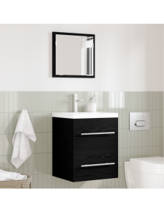 Set di mobili per il bagno con cassetto Nero 41 x 38,5 x 48 cm