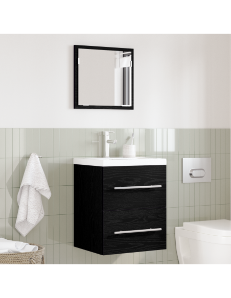 Set di mobili per il bagno con cassetto Nero 41 x 38,5 x 48 cm