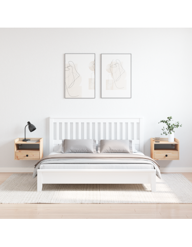 Comodino 2 pcs Marrone 38 x 36 x 29,5 cm Legno di pino massello