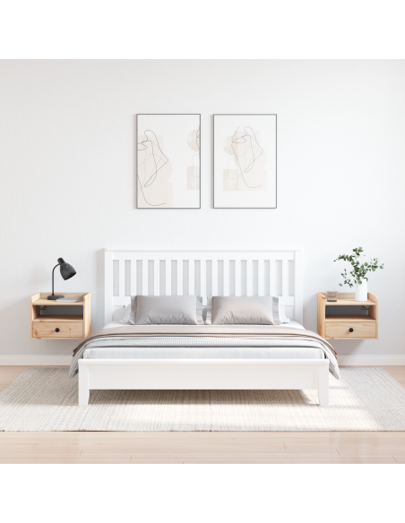 Comodini 2 pcs Marrone 38 x 36 x 29.5 cm Legno di pino massello