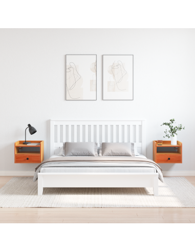 Comodino con cassetto 2 pcs Marrone cerato 38 x 36 x 29,5 cm