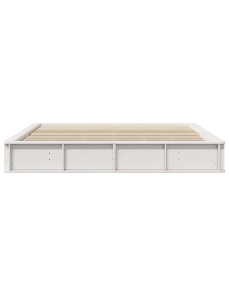 Struttura del letto con archiviazione Bianco 200 x 200 cm legno