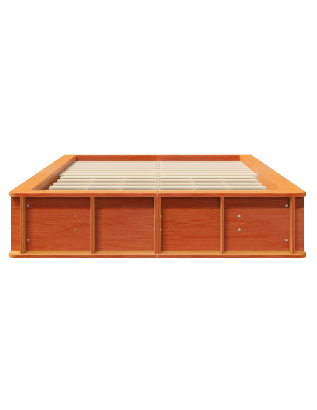 Struttura del letto Cera marrone 120 x 200 cm Legno massello