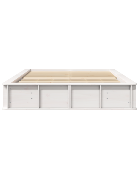 Struttura del letto con archiviazione Bianco 140 x 190 cm legno