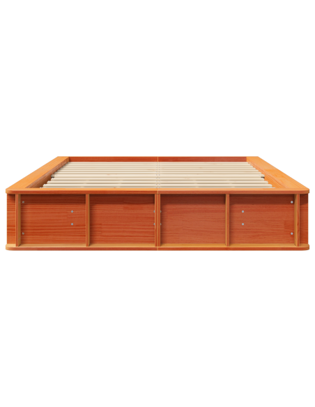 Struttura del letto Cera marrone 140 x 190 cm Legno massello