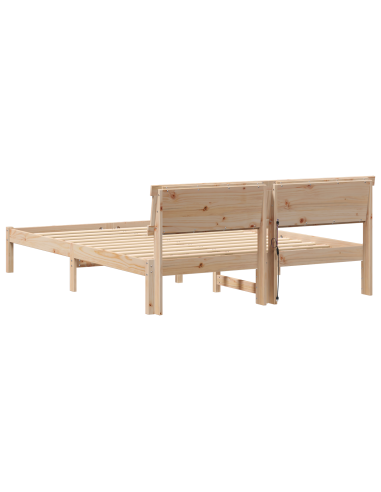 Struttura del letto Marrone 160 x 200 cm Pino massello