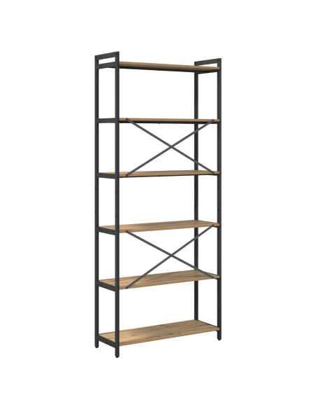 Libreria rovere artigianale 80 x 30 x 188 cm Legno multistrato