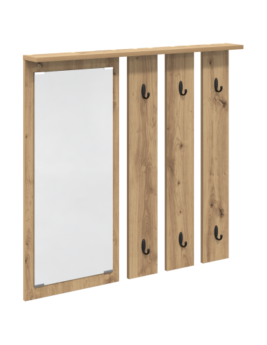 Appendiabiti a muro rovere artigianale 84 x 10 x 80 cm