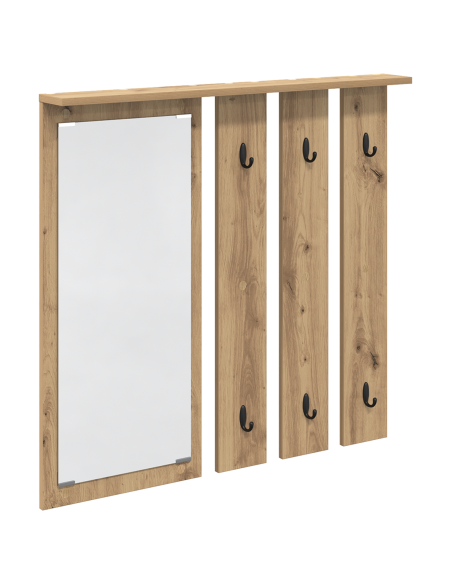 Appendiabiti a muro rovere artigianale 84 x 10 x 80 cm