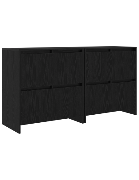 Sideboards 2 pcs Rovere nero 70 x 41 x 75 cm Legno multistrato