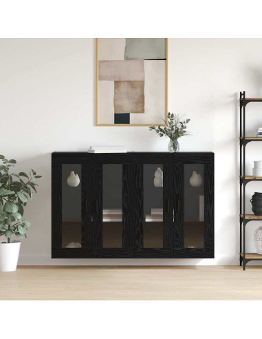 Armadi da Muro 2 pcs Rovere nero 69,5 x 34 x 90 cm