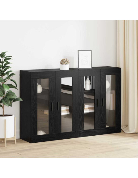 Armadi da Muro 2 pcs Rovere nero 69.5 x 34 x 90 cm