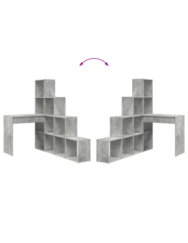 Scrivania ad angolo Grigio cemento 101,5 x 149,5 x 149,5 cm