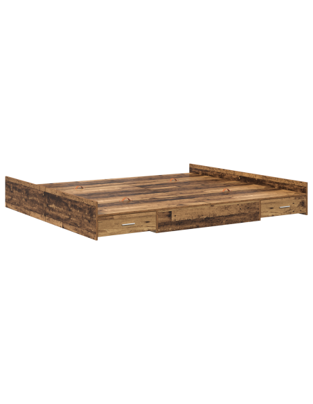 Struttura letto con contenitore Legno vecchio 200 x 200 cm