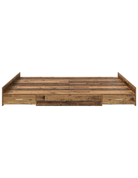 Struttura letto con contenitore Legno vecchio 200 x 200 cm