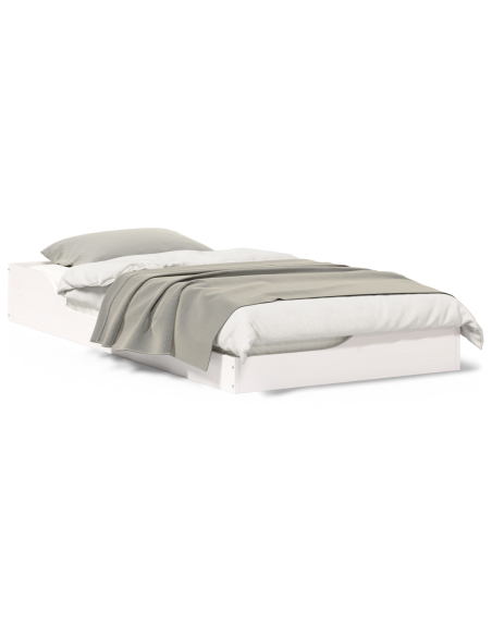 Struttura letto a terra Bianco 90 x 190 cm
