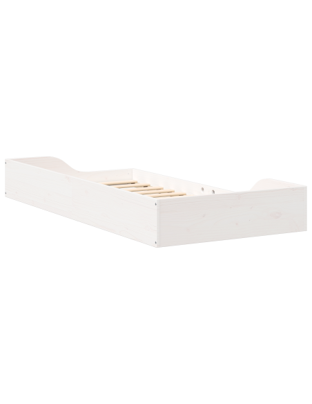 Struttura letto a terra Bianco 90 x 190 cm