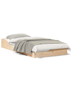 Struttura del letto Marrone 75 x 190 cm Pino massello 2