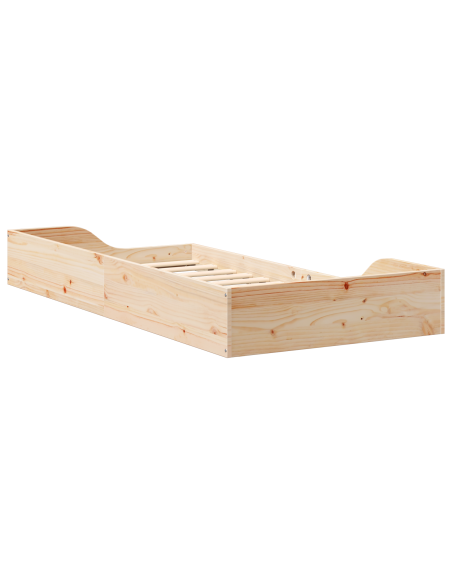 Struttura letto a terra Marrone 75 x 190 cm