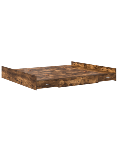 Struttura letto con contenitore Rovere fumé 180 x 200 cm 2