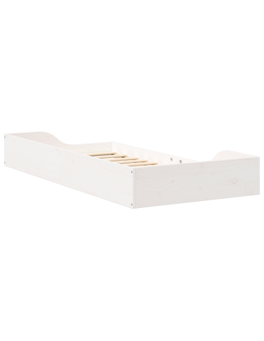 Struttura del letto Bianco 75 x 190 cm Pino massello
