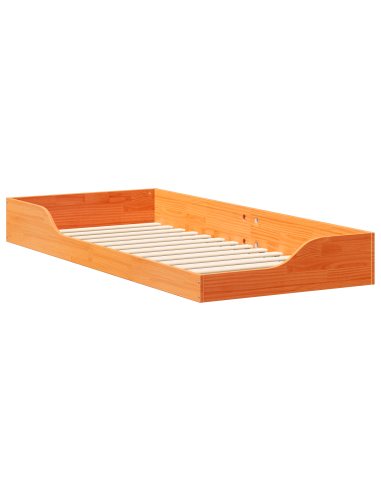 Struttura del letto Marrone cerato 90 x 210 cm Pino massello