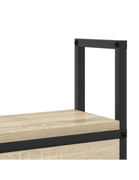 Testiera con Stazione di Carica e Storage rovere sonoma 80 cm