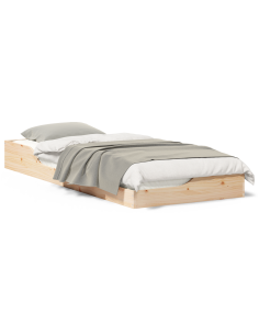 Struttura del letto Marrone 80 x 220 cm Pino massello 2