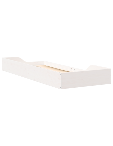 Struttura letto a terra Bianco 80 x 220 cm Legno