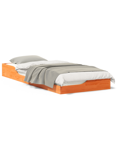 Struttura letto a terra Cera marrone 80 x 220 cm