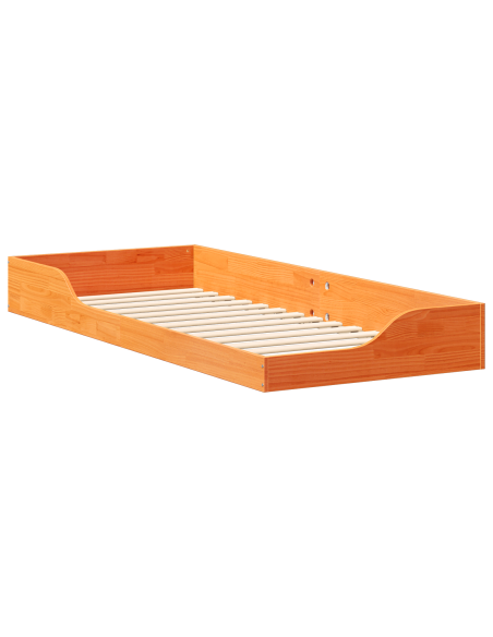 Struttura letto a terra Cera marrone 80 x 220 cm