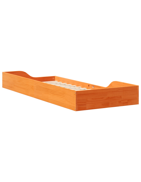 Struttura letto a terra Cera marrone 80 x 220 cm