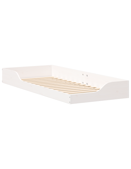 Struttura letto a terra Bianco 90 x 220 cm