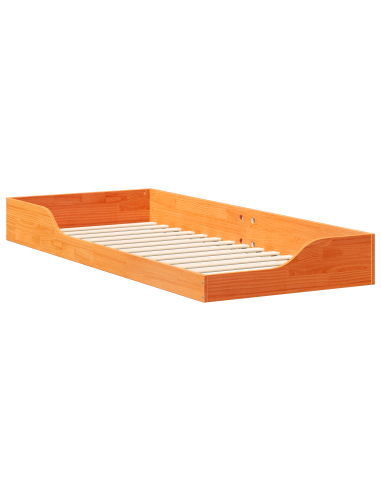 Struttura del letto Marrone cerato 90 x 220 cm Pino massello