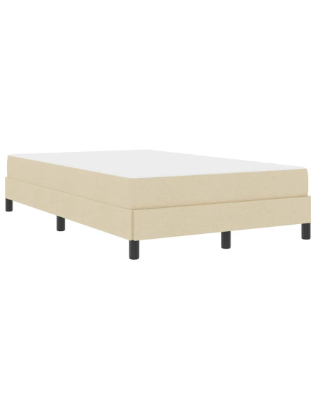 Letto a molle con materasso Crema 120 x 190 cm Tessuto